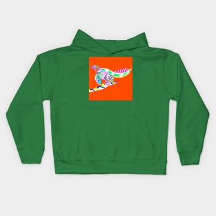 Caihong juji the lridiscent dinosaur bird ecopop Kids Hoodie